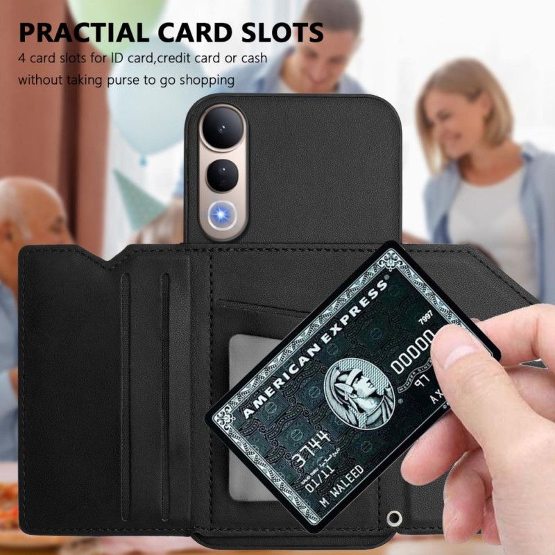 Kožený Kryt Vivo V50 Lite 5g Pouzdro Na Karty A Šňůrka Na Krk