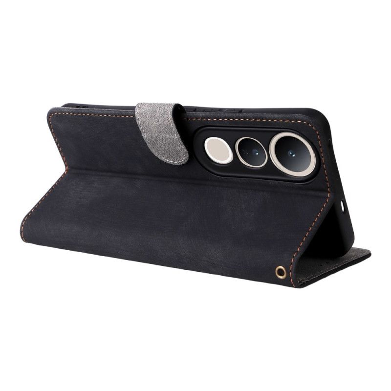 Kožený Kryt Vivo V50 Lite 5g Rfid Ochrana Se Šňůrkou