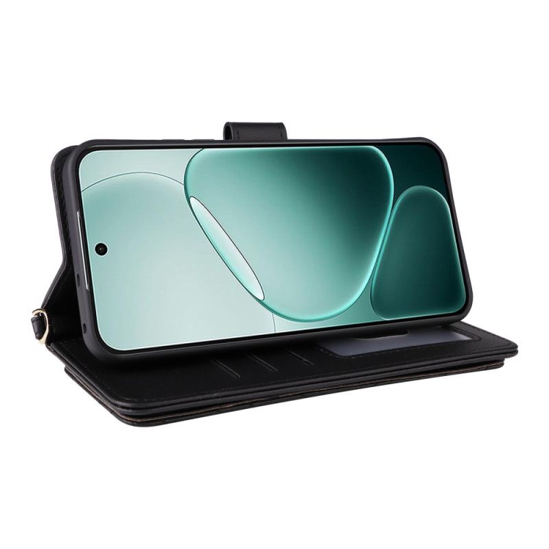 Peněženková Pouzdra Vivo V50 Lite 5g Prošívaná S Ramenním Popruhem A Šňůrkou Na Krk