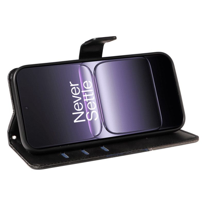 Kožený Kryt Oneplus Nord 5 Dvoubarevný Geometrický Vzor