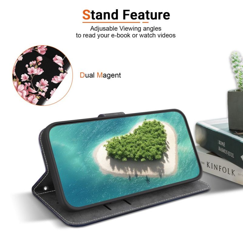 Kožený Kryt Oneplus Nord 5 Švestkové Květy