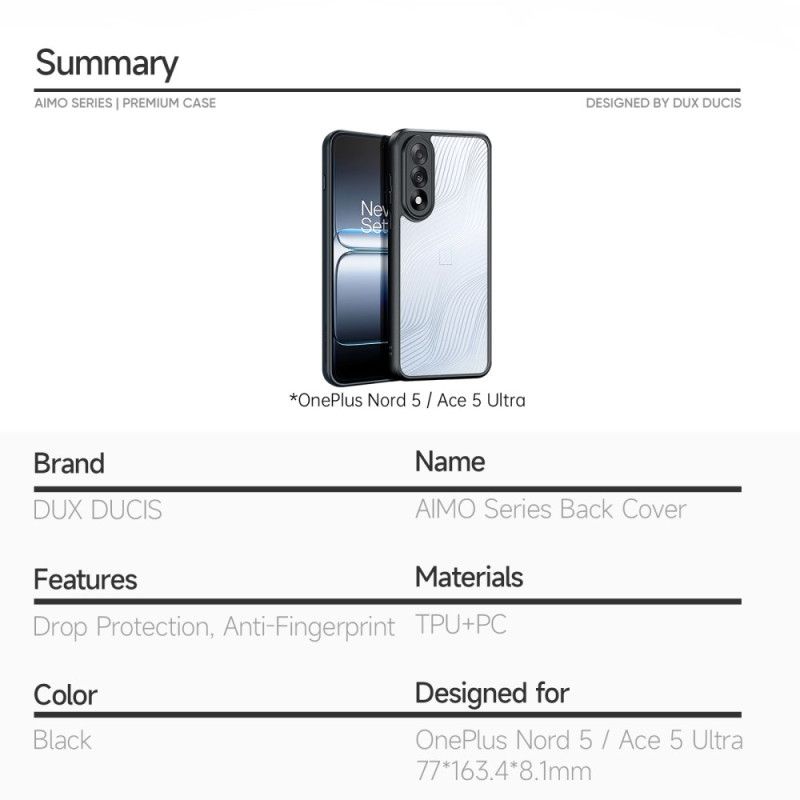 Kryt Oneplus Nord 5 Řada Aimo Dux Ducis