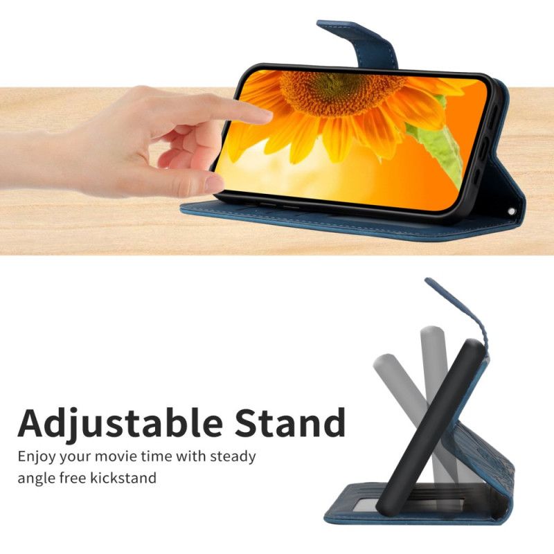 Peněženková Pouzdra Oneplus Nord 5 Kryty Na Mobil Slunečnicový Vzor S Popruhem