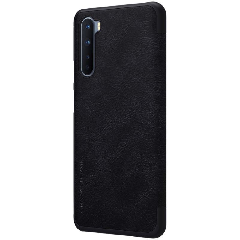 Flipové Pouzdro Na OnePlus Nord Kožený Efekt Řady Qin - Černá