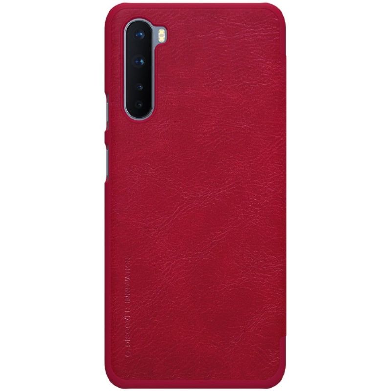 Flipové Pouzdro Na OnePlus Nord Kožený Efekt Řady Qin - Červená