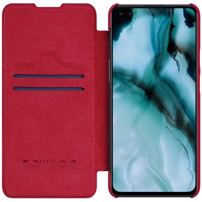 Flipové Pouzdro Na OnePlus Nord Kožený Efekt Řady Qin - Červená