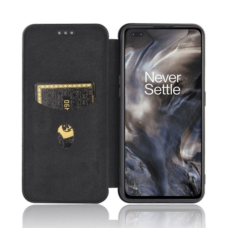 Kožené Pouzdro Na OnePlus Nord Efekt Uhlíkových Vláken
