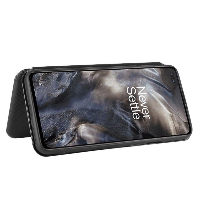 Kožené Pouzdro Na OnePlus Nord Efekt Uhlíkových Vláken