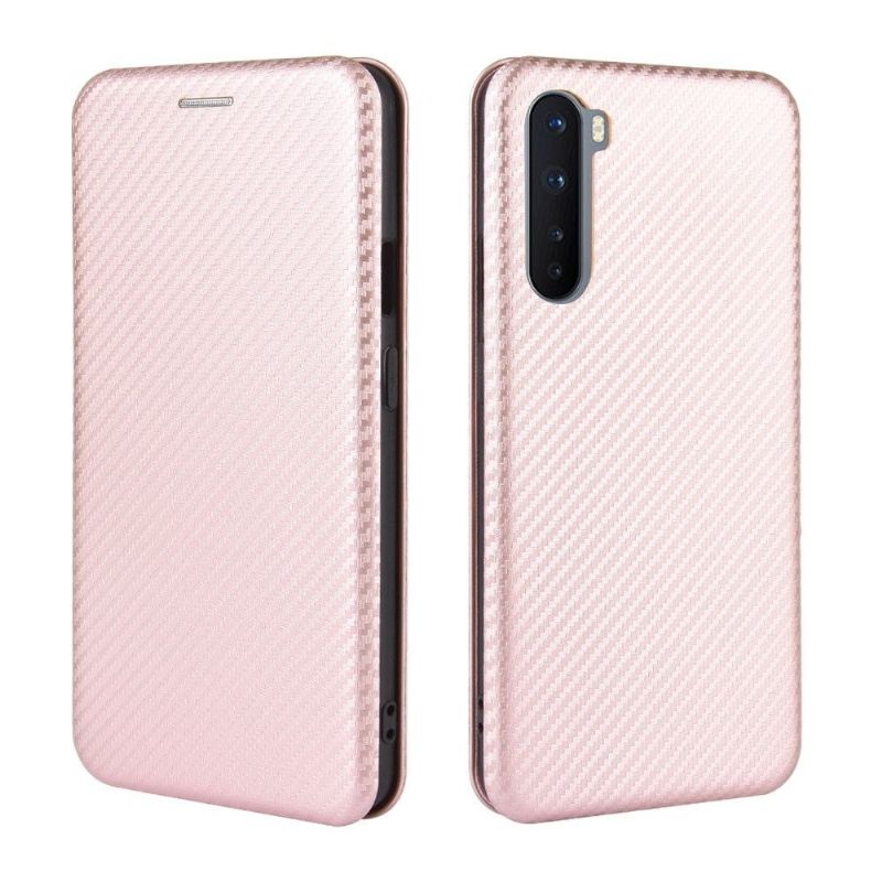 Kožené Pouzdro Na OnePlus Nord Efekt Uhlíkových Vláken