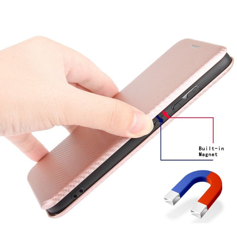 Kožené Pouzdro Na OnePlus Nord Efekt Uhlíkových Vláken