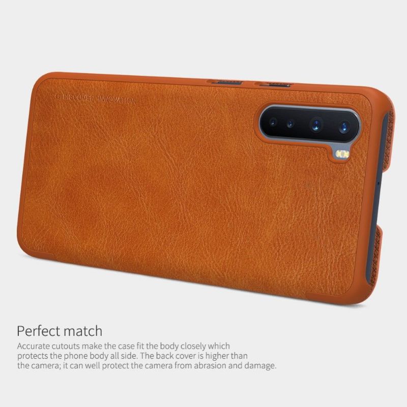 Kožené Pouzdro Na OnePlus Nord Qin Leather Effect - Havana