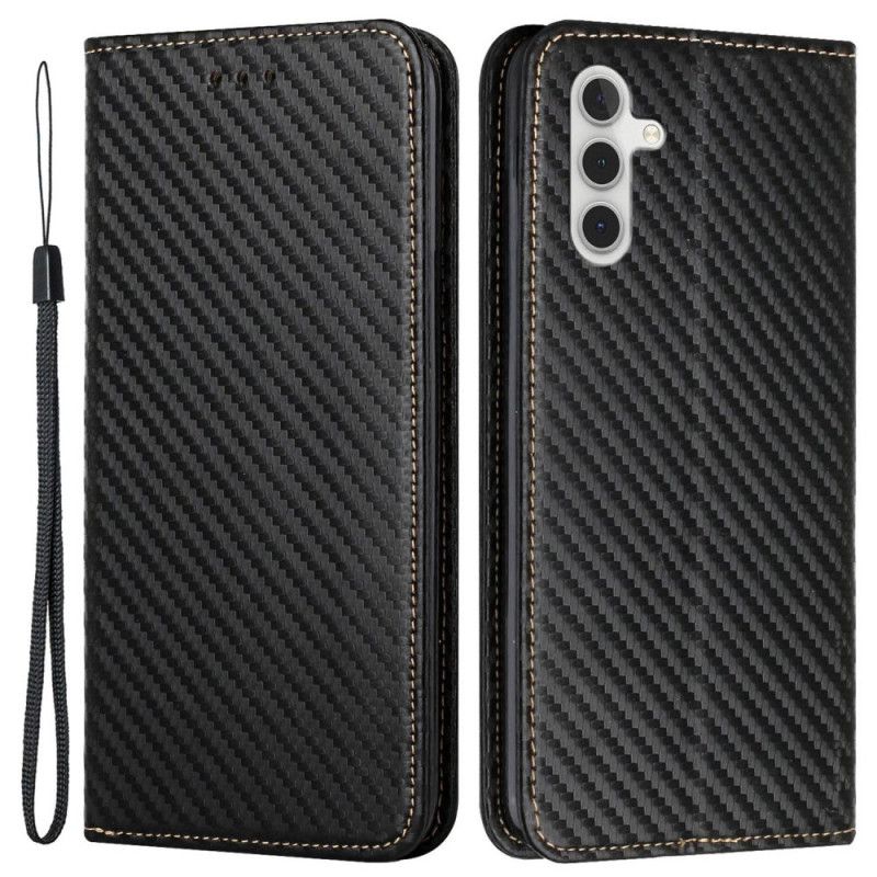 Kožené Pouzdro Samsung Galaxy S24 Plus 5g Kryty Na Mobil Řemínek Z Uhlíkových Vláken