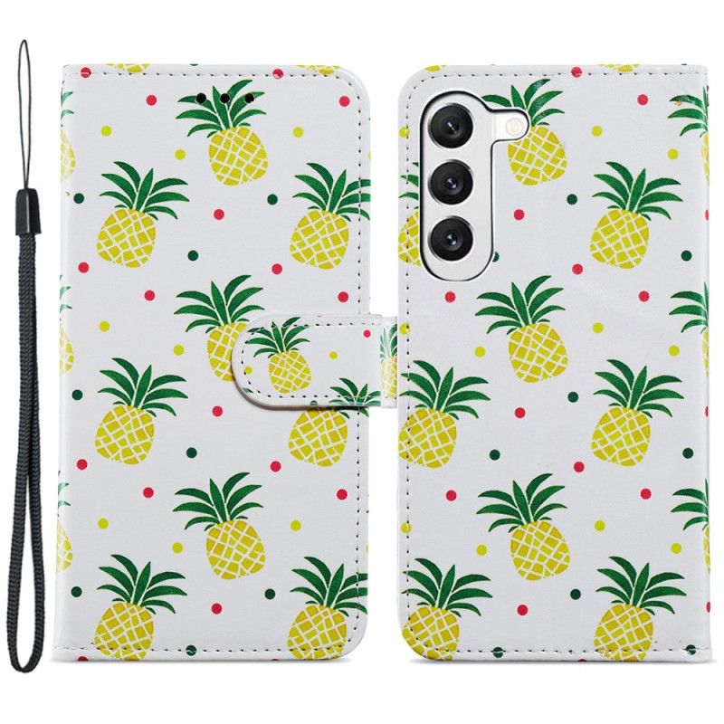 Kožený Kryt Na Samsung Galaxy S24 Plus 5g Ananas S Popruhem