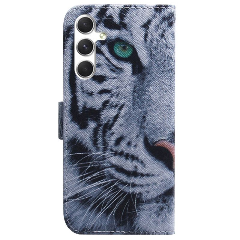 Kožený Kryt Na Samsung Galaxy S24 Plus 5g Bílý Tygr