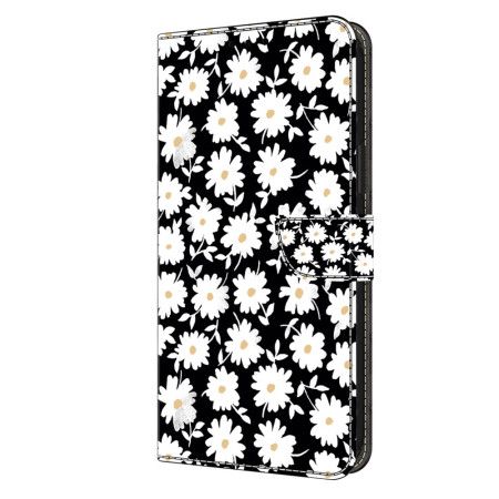Kožený Kryt Na Samsung Galaxy S24 Plus 5g Květinový Vzor S Páskem