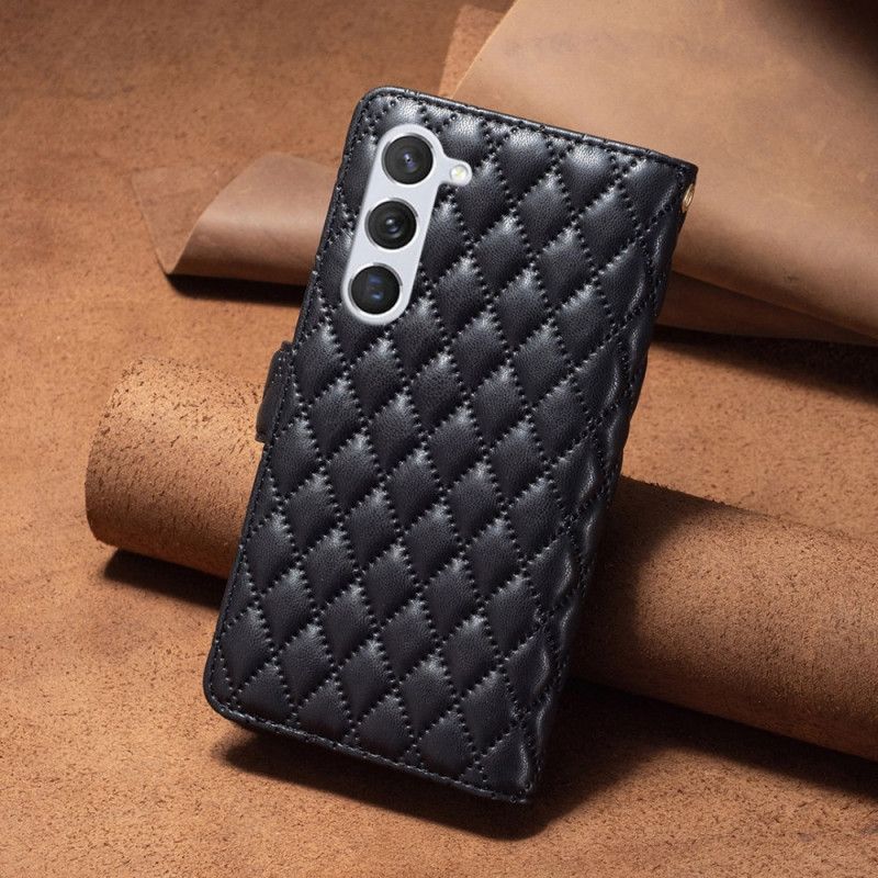 Kožený Kryt Na Samsung Galaxy S24 Plus 5g Prošívaná Binfen Barva