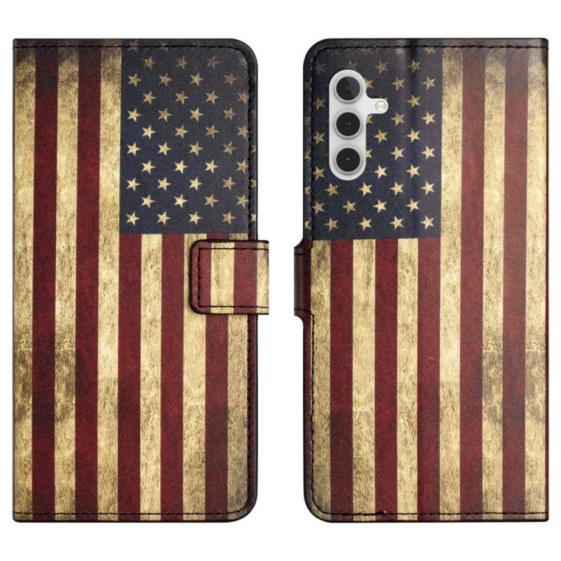 Kožený Kryt Na Samsung Galaxy S24 Plus 5g Vintage Americká Vlajka