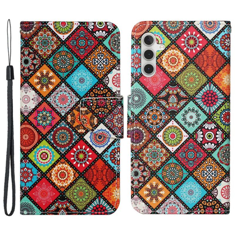 Kožený Kryt Samsung Galaxy S24 Plus 5g Etnický Styl S Popruhem