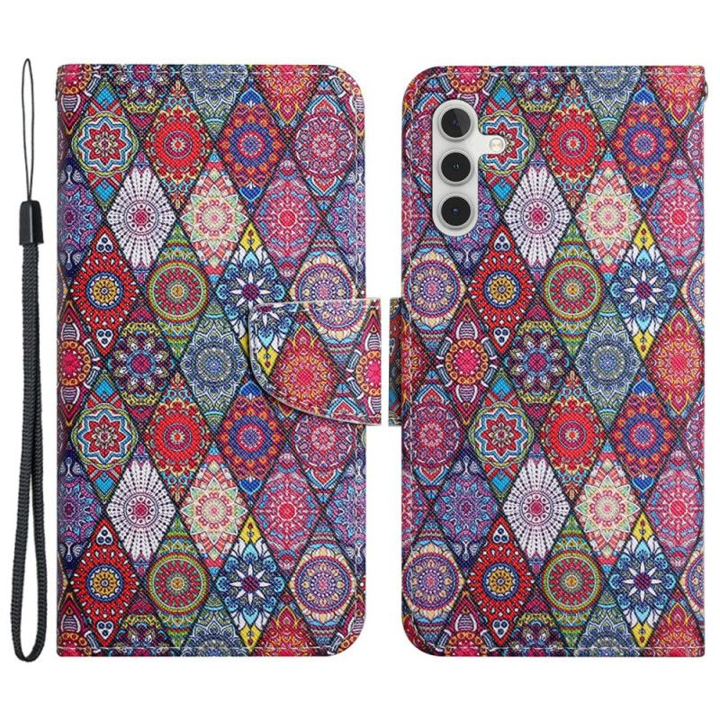 Kožený Kryt Samsung Galaxy S24 Plus 5g Lanyard Kaleidoskop
