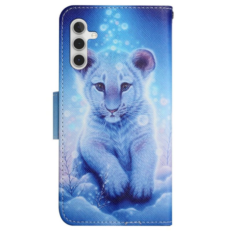 Kožený Kryt Samsung Galaxy S24 Plus 5g Leopardí Vzor S Páskem