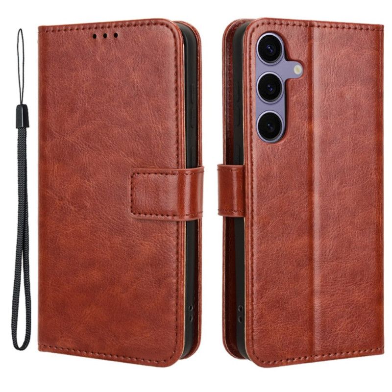 Kožený Kryt Samsung Galaxy S24 Plus 5g Retro Umělá Kůže S Páskem