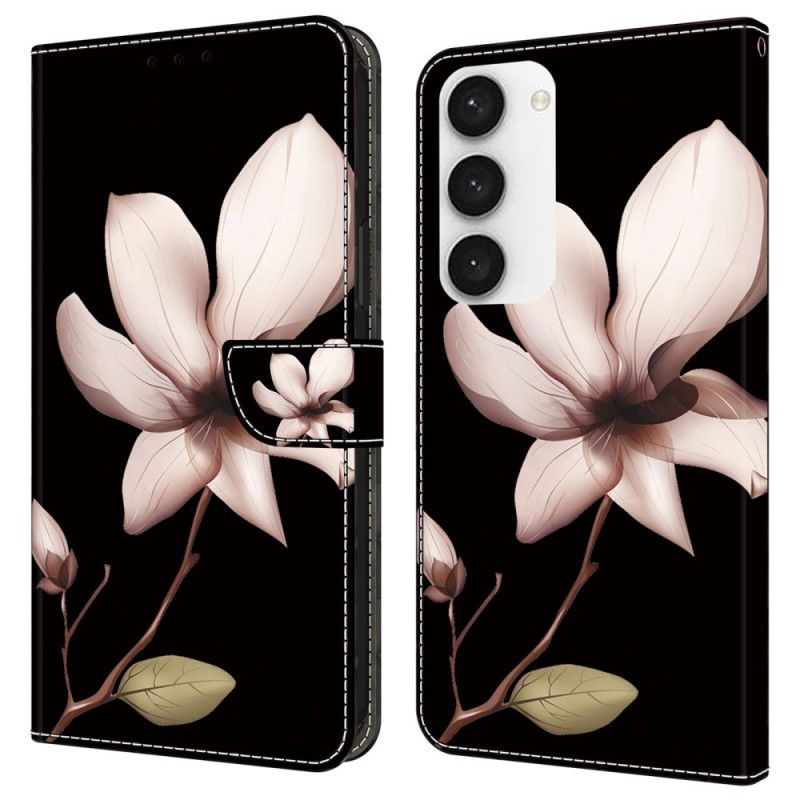 Kožený Kryt Samsung Galaxy S24 Plus 5g Růžový Květ