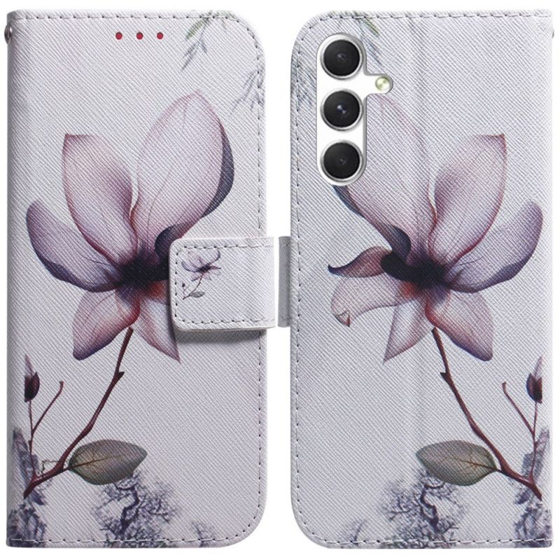 Kožený Kryt Samsung Galaxy S24 Plus 5g Růžový Květ