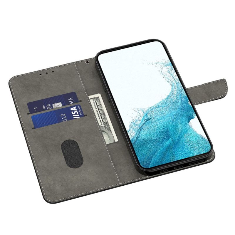 Kožený Kryt Samsung Galaxy S24 Plus 5g Stříbrný Květ
