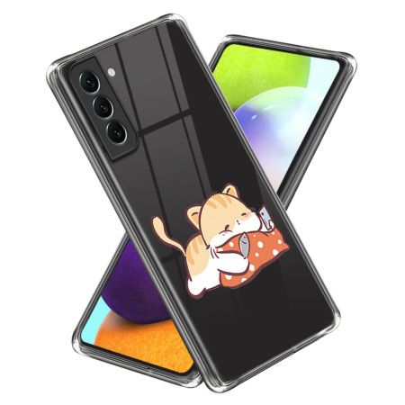 Kryt Samsung Galaxy S24 Plus 5g Kočka Na Červeném Polštáři