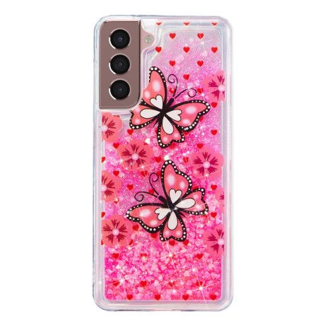 Kryt Samsung Galaxy S24 Plus 5g Tekuté Třpytky Red Butterflies