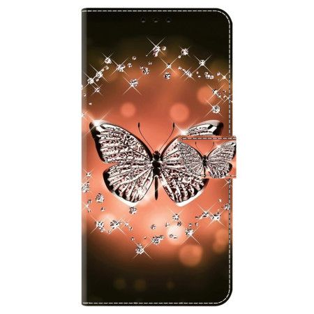 Peněženková Pouzdra Samsung Galaxy S24 Plus 5g Křišťálový Motýl