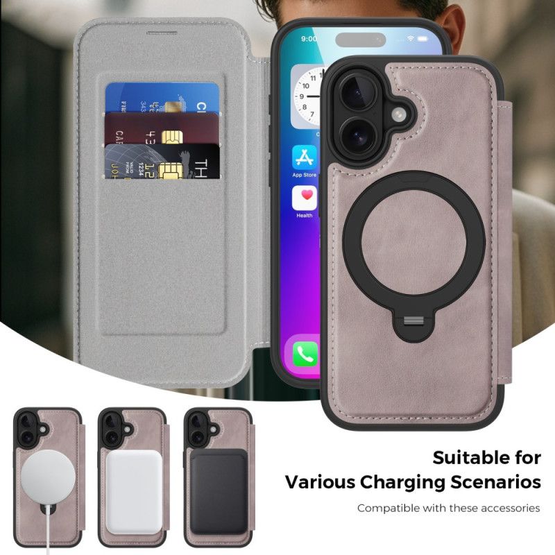 Kožené Pouzdro Folio iPhone 17 Integrované Blokování Rfid Magsafe