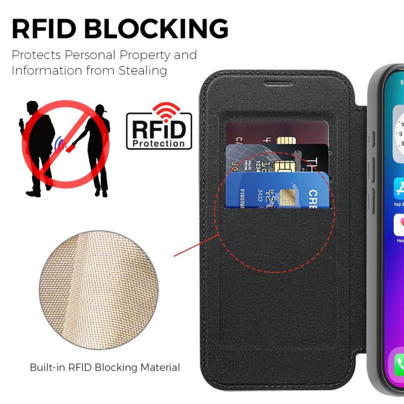 Kožené Pouzdro Folio iPhone 17 Kompatibilní S Magsafe Prošívané