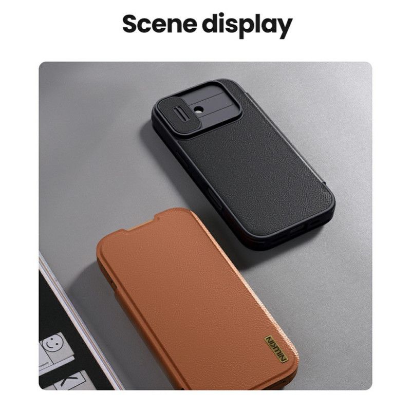 Kožené Pouzdro Folio iPhone 17 Qin Pro Series Nillkin