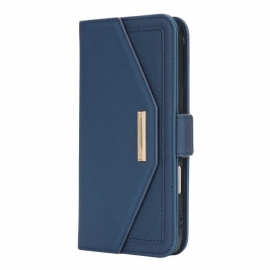 Kožený Kryt iPhone 17 Peněženka S Ramenním Popruhem A Zrcátkem