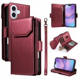 Kožený Kryt Na iPhone 17 Více Slotů Na Karty A Poutko Na Zápěstí