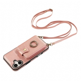 Kryt iPhone 17 Kryty Na Mobil Pouzdro Na Více Karet A Ramenní Popruh