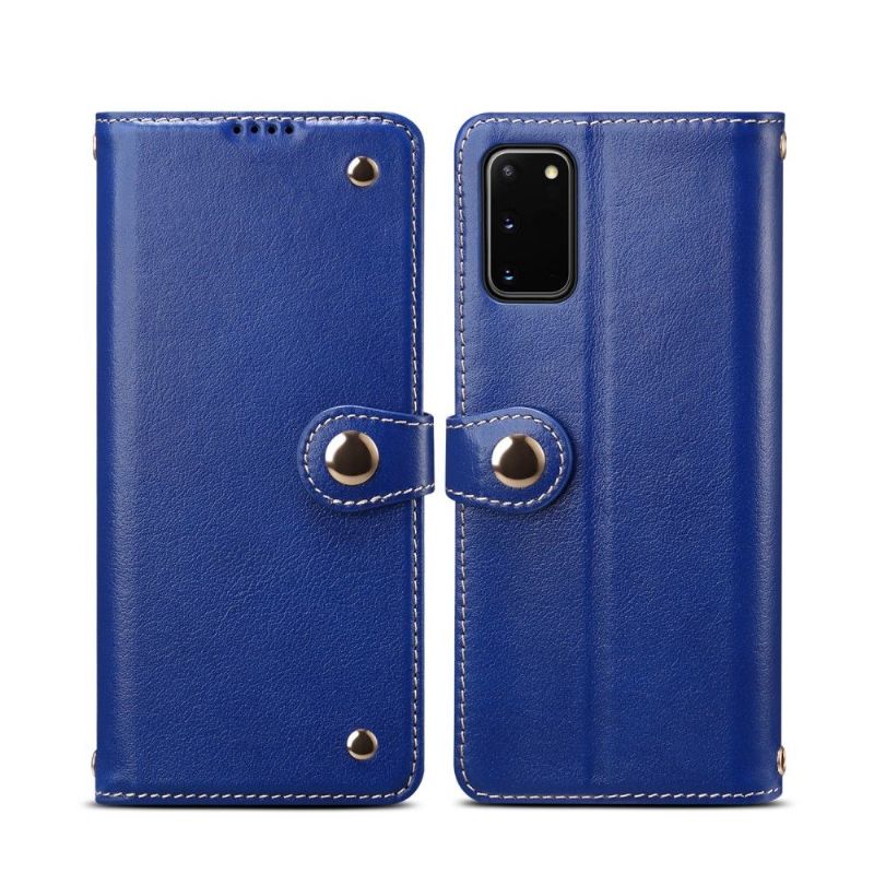 Flipové Pouzdro Na Samsung Galaxy S20 Prémiové Šití Kůží