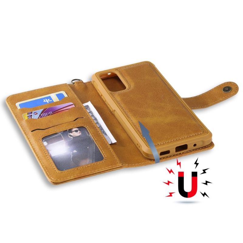 Kryt Flipové Pouzdro Na Samsung Galaxy S20 2v1 Retro Umělá Kůže