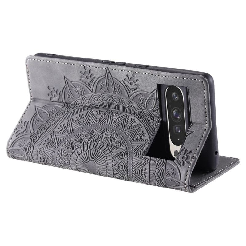 Kožené Pouzdro Google Pixel 10 Pro Xl Kryty Na Mobil Semišový Efekt Mandaly