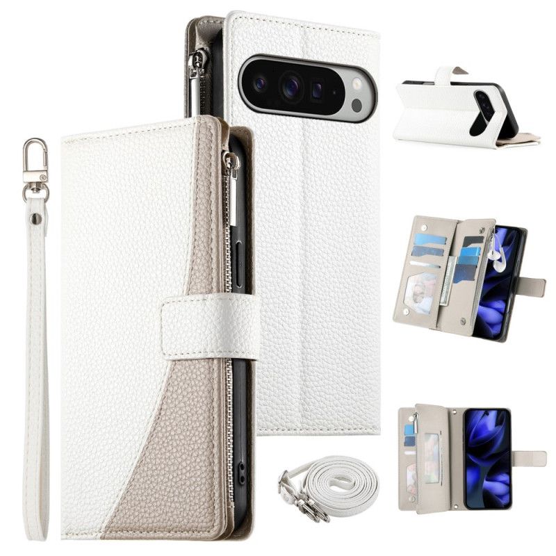 Kožený Kryt Google Pixel 10 Pro Xl Dvoubarevná Peněženka