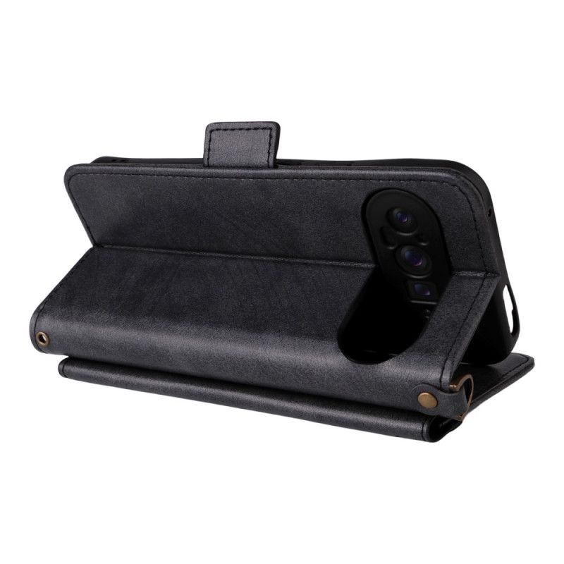 Kožený Kryt Na Google Pixel 10 Pro Xl Vintage S Ramenním Popruhem