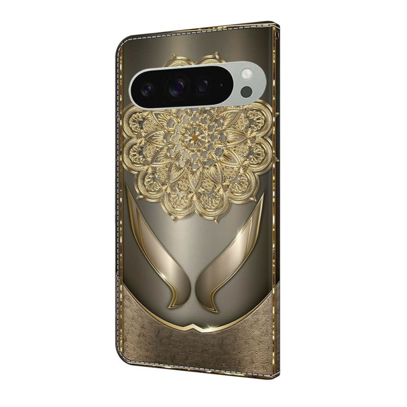 Peněženková Pouzdra Google Pixel 10 Pro Xl Kryty Na Mobil Zlatý Květinový Vzor