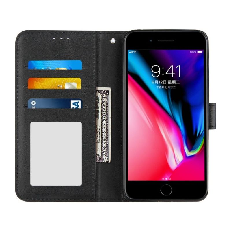 Flipové Pouzdro Na iPhone 8 Plus / 7 Plus Efektní Linie Kůže