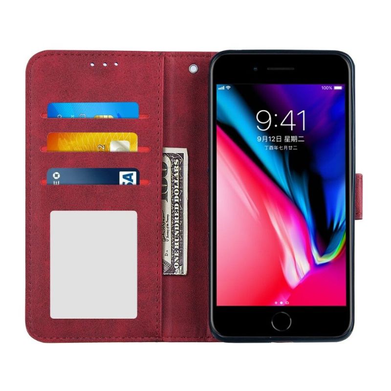 Flipové Pouzdro Na iPhone 8 Plus / 7 Plus Efektní Linie Kůže