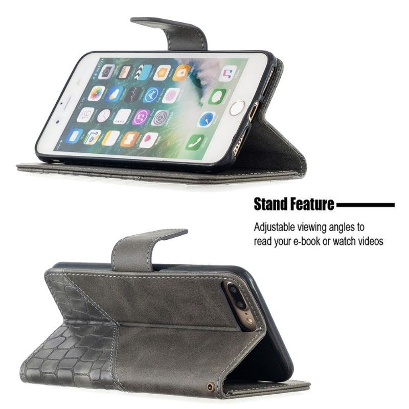 Flipové Pouzdro Na iPhone 8 Plus / 7 Plus Kožený Efekt Croc Aspect