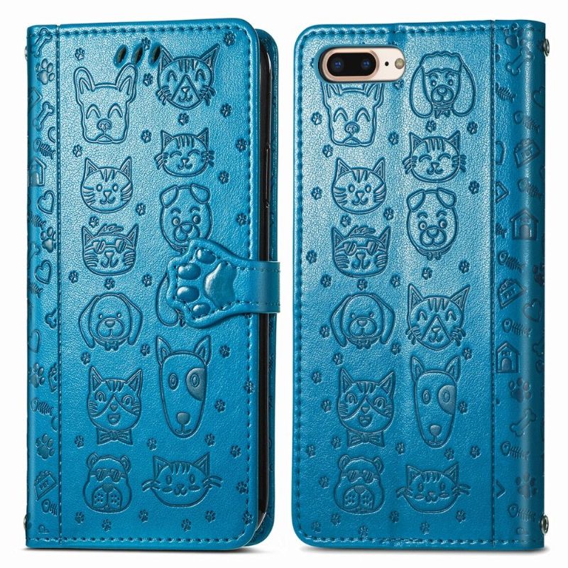 Flipové Pouzdro Na iPhone 8 Plus / 7 Plus Reliéfní Zvířata
