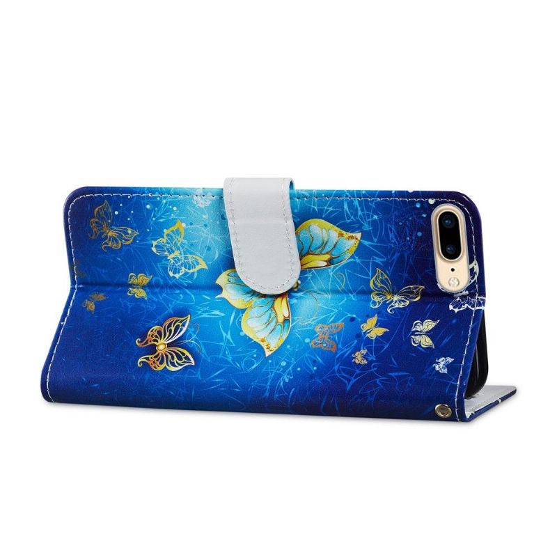 Flipové Pouzdro Na iPhone 8 Plus / 7 Plus Zlatý Motýl