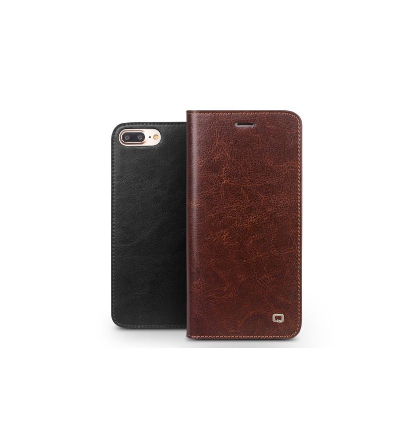 Kožené Pouzdro Folio Na iPhone 8 Plus / 7 Plus Držák Karet Z Pravé Kůže
