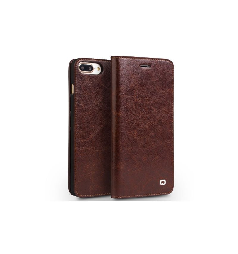 Kožené Pouzdro Folio Na iPhone 8 Plus / 7 Plus Držák Karet Z Pravé Kůže